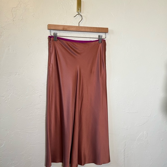 rag & bone Dresses & Skirts - Rag & Bone Silk Midi Skirt Size 2 | Copper Satin Bias Cut Skirt